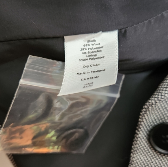 Talbots NWT Twill Wool Blend Blazer Jacket Black Circle Print Size 14 Women's - Picture 10 of 10